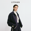 LIYIHAN 2025秋季新款通勤羊毛夹克短外套藏蓝色女套装小众设计感 商品缩略图0