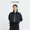 LIYIHAN 2025秋季新款通勤羊毛夹克短外套藏蓝色女套装小众设计感 商品缩略图4