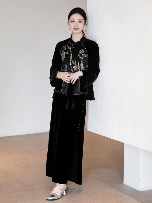 盛唐婧| 重磅真丝绒修身半身裙 商品图2