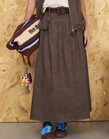 现货 臣禾	摩卡舒适半身裙 配腰带JZ253030175 商品图0