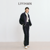 LIYIHAN 2025秋季新款通勤羊毛夹克短外套藏蓝色女套装小众设计感 商品缩略图2