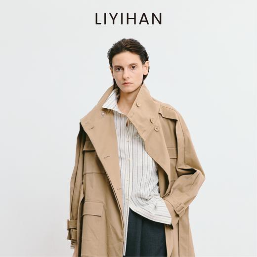 LIYIHAN 2025秋季新款法式通勤长款卡其色风衣外套女小众设计感 商品图1