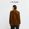 LIYIHAN 2025秋新款通勤美拉德麂皮羊皮棕色西装外套女小众设计感 商品缩略图1