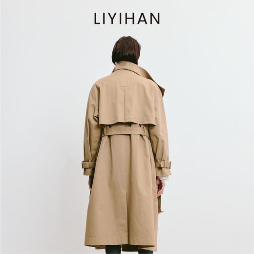 LIYIHAN 2025秋季新款法式通勤长款卡其色风衣外套女小众设计感 商品图4