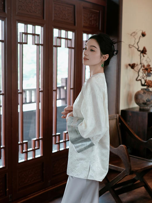 盛唐牡丹盛奢系列| 闲云野鹤丝毛拼西阵织外套 商品图1