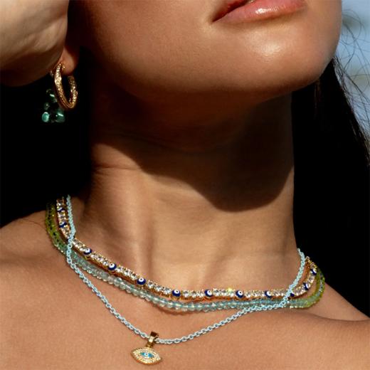 订购4周到｜CRYSTAL HAZE-O-淡蓝色 项链［挪威设计师］ 商品图3