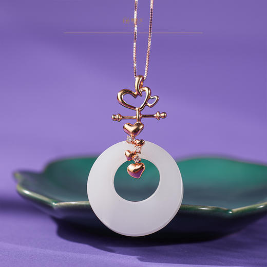 新疆国玉盟世玉金镶羊脂玉挂件【带证书·顺丰物流】 商品图2