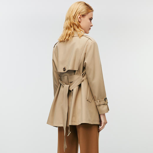 EITIE爱特爱时尚双排扣收腰短款显瘦通勤风衣外套秋新款7904607 商品图4