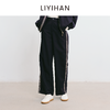 LIYIHAN 2025秋新款通勤羊毛直筒裤藏蓝色女宽松休闲裤小众设计感 商品缩略图4