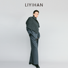 LIYIHAN 2025秋冬季新款通勤百搭羊毛针织衫马甲灰色女设计感披肩 商品缩略图3