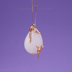 新疆国玉盟世玉金镶羊脂玉挂件【带证书·顺丰物流】