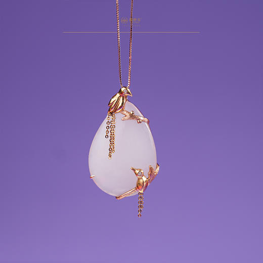 新疆国玉盟世玉金镶羊脂玉挂件【带证书·顺丰物流】 商品图0