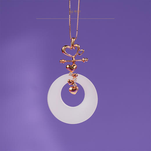 新疆国玉盟世玉金镶羊脂玉挂件【带证书·顺丰物流】 商品图0