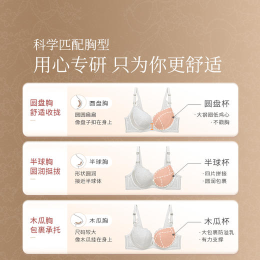 奶糖派星钻分胸型真丝文胸防下垂优雅轻奢大胸挺拔提拉调整胸型 商品图3