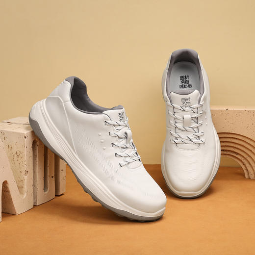 2025新款时尚国潮男鞋百搭小白鞋复古厚底板鞋轻便男士休闲鞋X85WM67823 商品图3