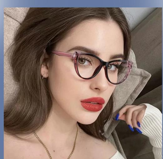 严选新款猫眼大框黑色框墨镜欧美复古男女ins高级感超轻防紫外线太阳镜平光镜1幅 商品图2