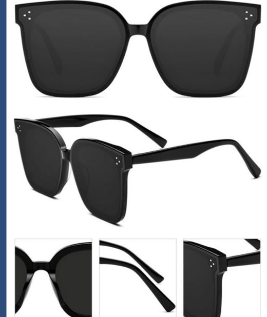 GM男女同款太阳镜  墨镜女潮大脸显瘦大框防晒百搭开车专用防紫外线眼镜1幅 商品图3