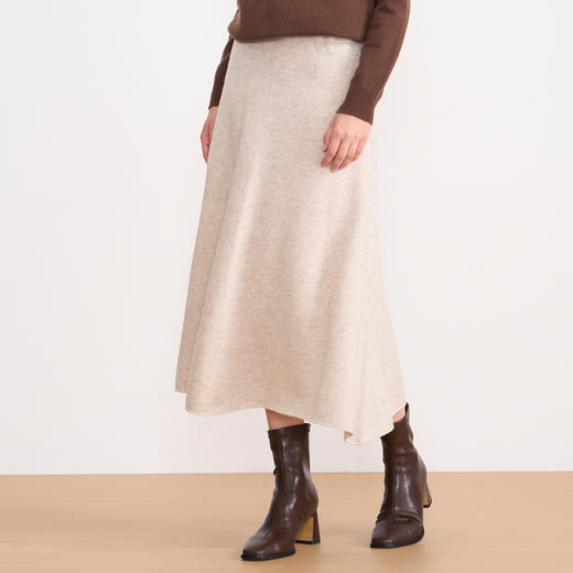 【A字针织半身裙】EITIE爱特爱极简纯色羊毛高腰显瘦秋季新款针织半裙D2501923 商品图8