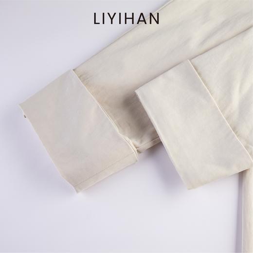 LIYIHAN 2025秋季新款通勤中长款风衣外套米白色女简约小众设计感 商品图2