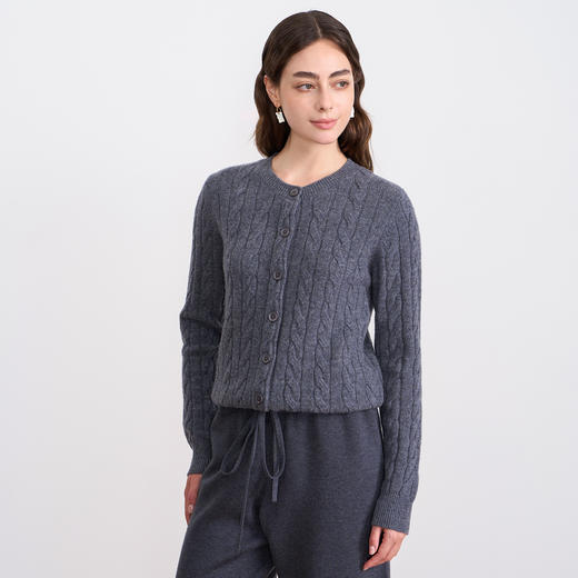 同款下架-【慵懒感羊毛针织开衫】EITIE爱特爱厚重柔软百搭秋季新款针织衫D2501911 商品图12