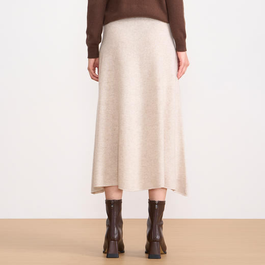 【A字针织半身裙】EITIE爱特爱极简纯色羊毛高腰显瘦秋季新款针织半裙D2501923 商品图10