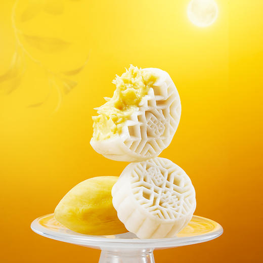 金枕榴莲冰皮月饼480g*1盒【55g*7+95g】（7小1大） [礼御团圆] 商品图4
