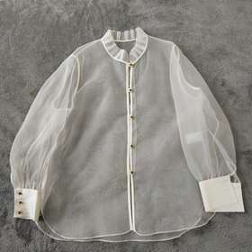 【不退不换】良木礼真丝盘扣上衣（2301536）