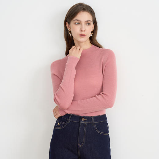 【精纺羊毛针织衫】EITIE爱特爱舒适打底半高领显瘦秋季新款C2501806 商品图10