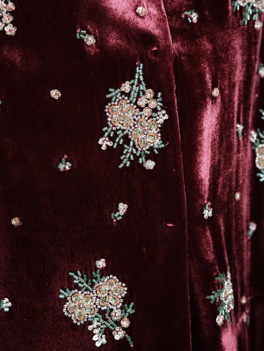 盛唐牡丹| 丝绒串珠绣花披肩外套 商品图3