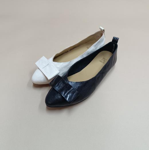 西村名物2025年秋季新款舒适平底软底小尖头蝴蝶结浅口单鞋X25CE31681 商品图2