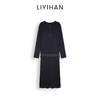 LIYIHAN 2025年秋季新款通勤莱赛尔两件式长袖中长款连衣裙灰色女 商品缩略图0