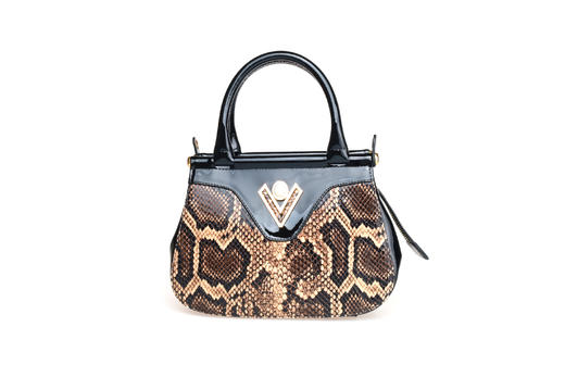 豪麟名鞋VALENTINO ORLANDI 女包手袋牛皮革+牛移膜革26188咖啡色 商品图0