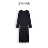 LIYIHAN 2025年秋季新款通勤莱赛尔两件式长袖中长款连衣裙灰色女 商品缩略图4
