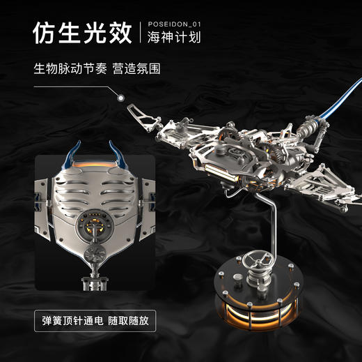 极械 蝠鲼 金属艺术品拼装摆件 成品板 商品图3