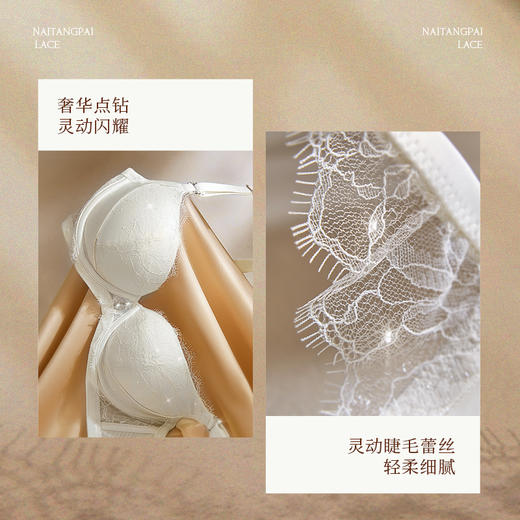 奶糖派星钻分胸型真丝文胸防下垂优雅轻奢大胸挺拔提拉调整胸型 商品图1