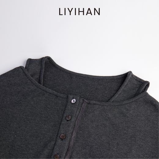 LIYIHAN 2025年秋季新款通勤莱赛尔两件式长袖中长款连衣裙灰色女 商品图2