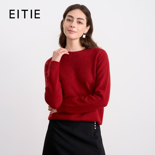 【羊毛针织衫】EITIE爱特爱时尚圆领宽松显瘦百搭秋季新款针织衫D2501903 商品图3