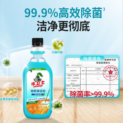 【分仓直发包邮】水卫士地板清洁剂（香茅）500ml*3瓶（两款包装随机） 商品图6