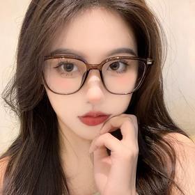 严选韩系冷茶色眼镜框TQA011女素颜神器拍照直播大框方圆脸适合眼睛框架眼镜空架1幅