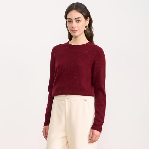 【羊毛针织衫】EITIE爱特爱时尚圆领宽松显瘦百搭秋季新款针织衫D2501903 商品图12