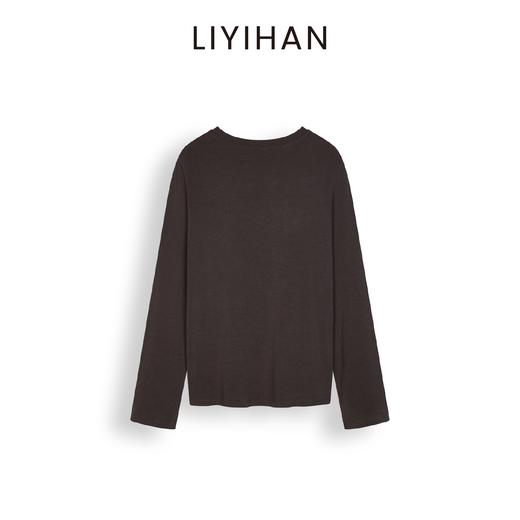 LIYIHAN 2025秋季新款通勤莱赛尔长袖衬衫灰色打底衫女小众设计感 商品图4