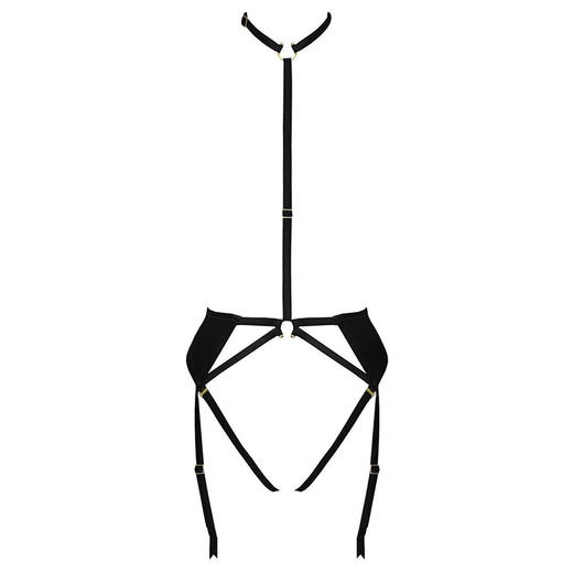 丝滑缎面性感绑带文胸T裤连体袜带 商品图3