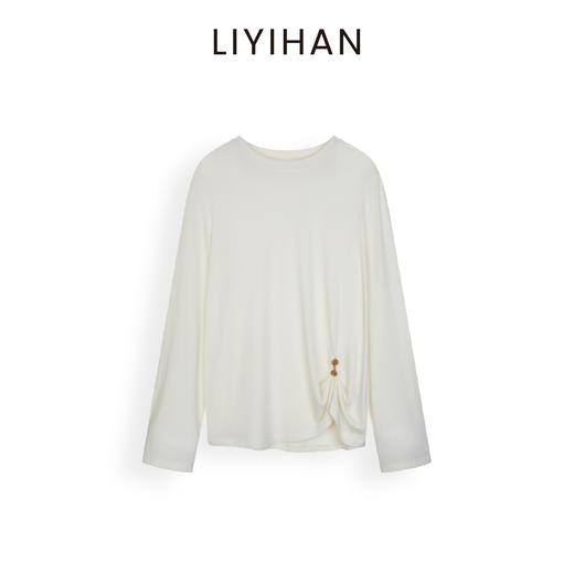 LIYIHAN 2025秋季新款通勤莱赛尔长袖衬衫灰色打底衫女小众设计感 商品图1