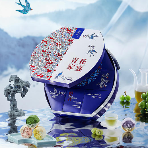 立家国宝芳华系青花家宴中秋月饼礼盒 [礼御团圆] 商品图7