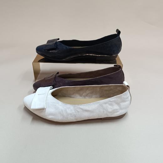 西村名物2025年秋季新款舒适平底软底小尖头蝴蝶结浅口单鞋X25CE31681 商品图1