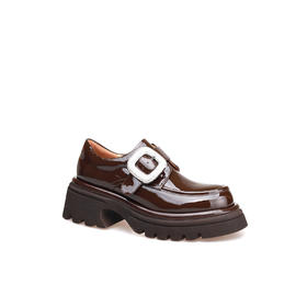 豪麟名鞋迪嘉女鞋乐福鞋牛移膜革DJJSA52WS005咖啡色