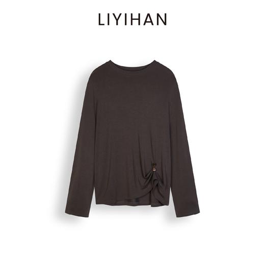LIYIHAN 2025秋季新款通勤莱赛尔长袖衬衫灰色打底衫女小众设计感 商品图0