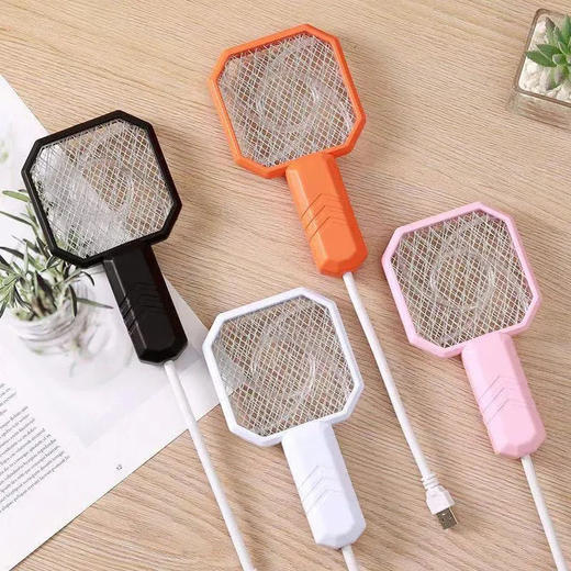 严选新款迷你型电蚊拍 USB万能转弯即插式诱蚊拍小巧便携紫光变频诱蚊电击强效灭蚊器1只 商品图3