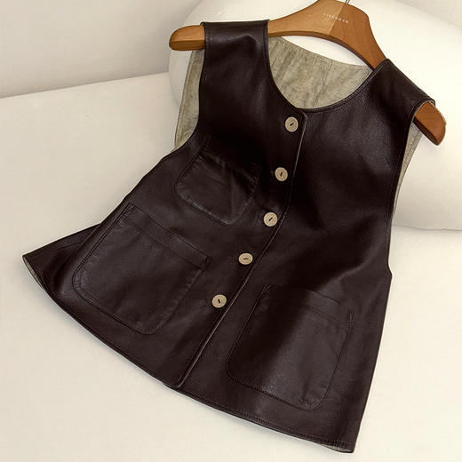 【特价不退不换】【预售7天】良木礼羊皮马甲（Q258262） 商品图0