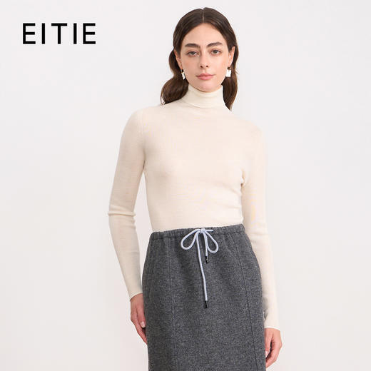 同款下架-【精纺羊毛针织衫】EITIE爱特爱舒适修身高领打底秋季新新款C2501812 商品图4